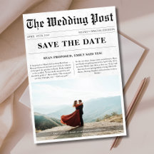 Classic Newspaper Stil Romantic Photo Bröllop