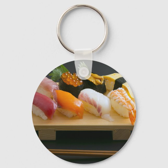 "Classic Nigiri Sushi Keychain – Japanese Minimali Nyckelring (Framsida)