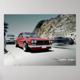 "Classic" Nissan Hakosuka Skyline på PCH Poster
