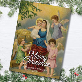 Classic Ntivity Mary Baby Jesus Änglar Julkort