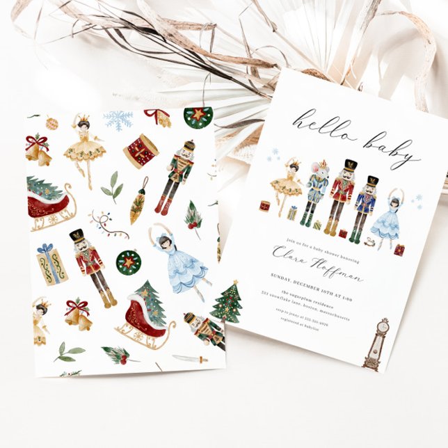 Classic Nutcracker Baby Shower-inbjudan december Inbjudningar (Skapare uppladdad)