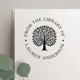 Classic Oak Tree from the Library of Bookplate Självfärgande Stämpel