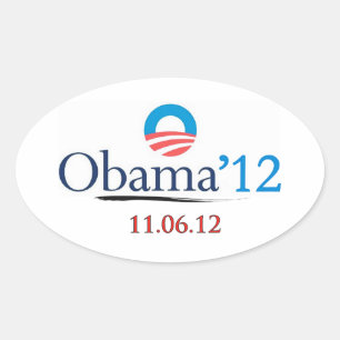 Classic Obama 2012 Oval Sticker Ovalt Klistermärke