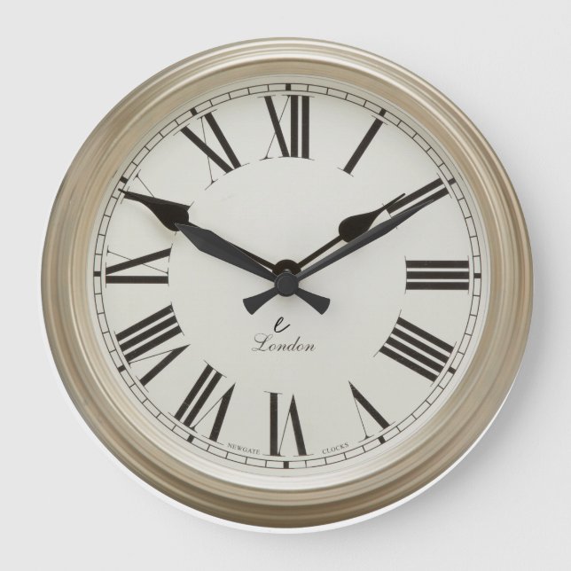 Classic och Elegant Roman Numeral London Stor Klocka (Framsida)