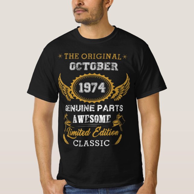 Classic oktober 1974 Shirt Birthday Gifts , 1974 T Shirt (Framsida)