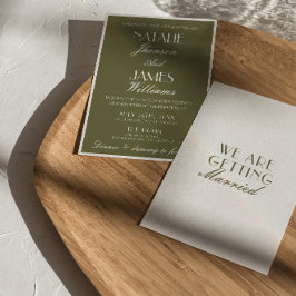 Classic Olive Green Old Money Luxury Wedding  Inbjudningar