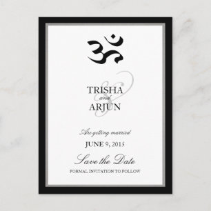Classic Om Mantra Indian Bröllop spara datum Meddelande Vykort