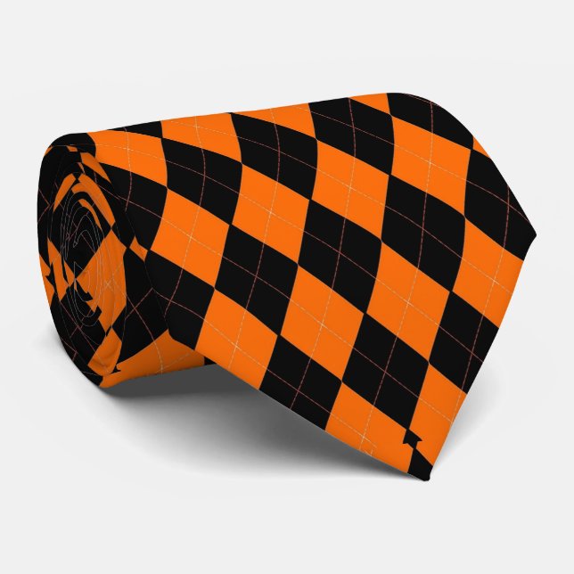 Classic Orange and Black Halloween Argyle Slips (Rullad)
