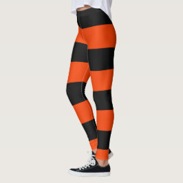 Classic Orange och Black Wide Rand Leggings