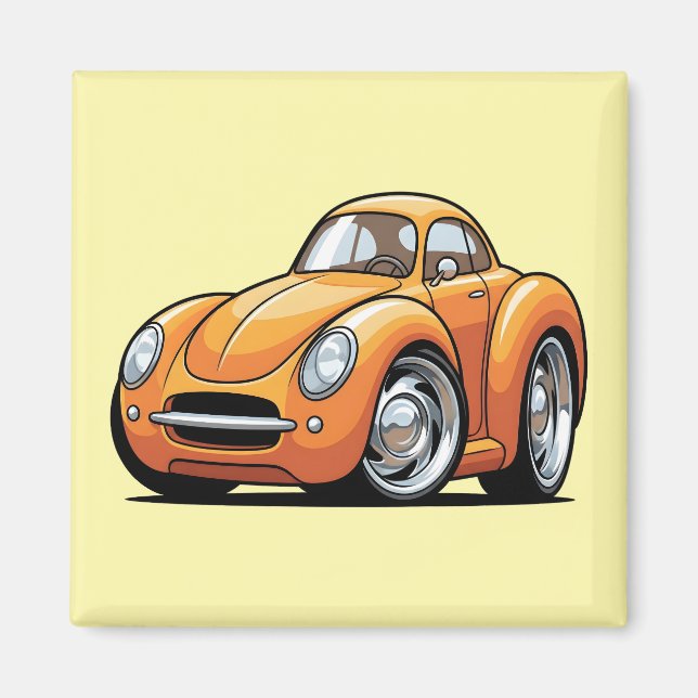 Classic Orange Toon Car Magnet (Framsidan)