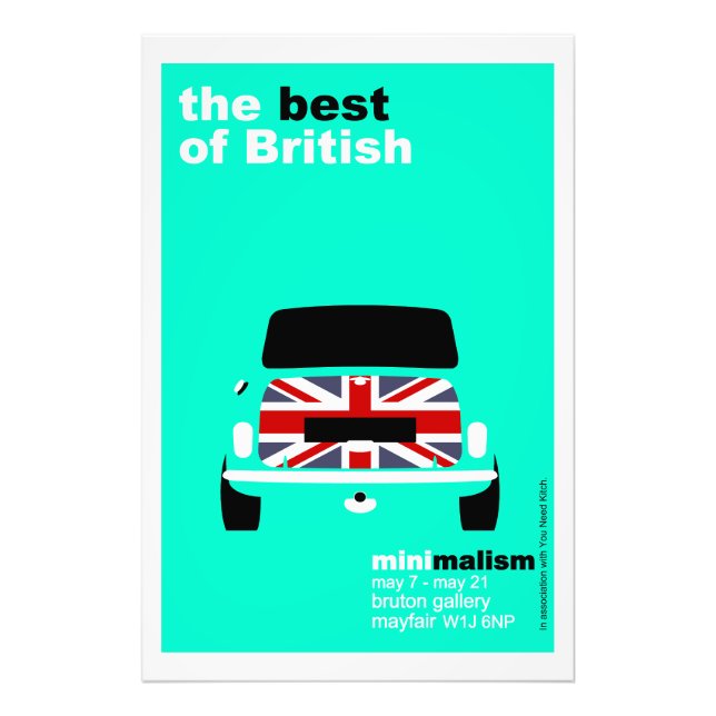 Classic Original Mini Cooper minimalist art Poster (Framsidan)