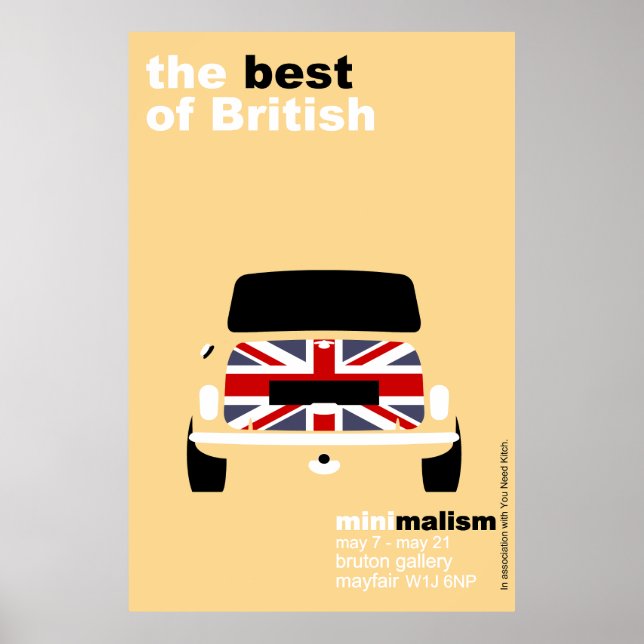 Classic Original Mini Cooper minimalist art Poster (Framsidan)