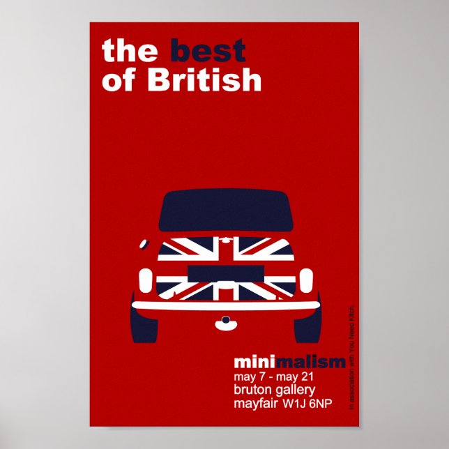 Classic Original Mini Cooper minimalist art Poster (Framsidan)