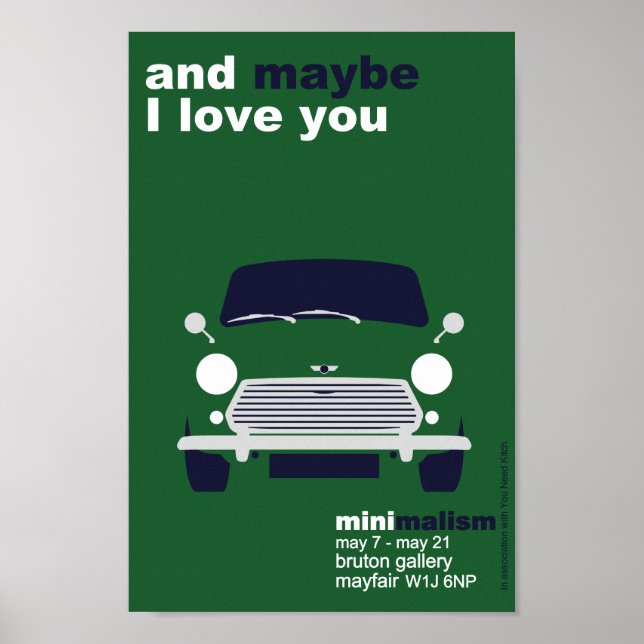 Classic Original Mini Cooper minimalist art Poster (Framsidan)