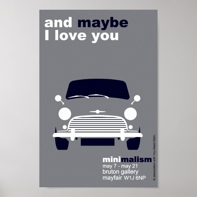 Classic Original Mini Cooper minimalist art Poster (Framsidan)