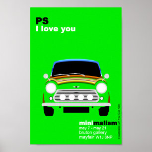 Classic Original Mini Cooper minimalist art Poster