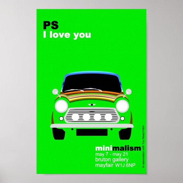 Classic Original Mini Cooper minimalist art Poster (Framsidan)