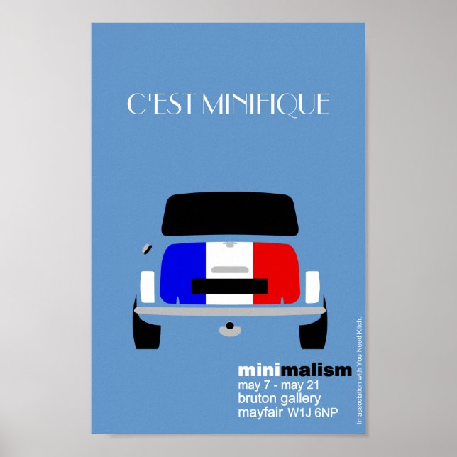 Classic Original Mini Cooper minimalist art Poster (Framsidan)