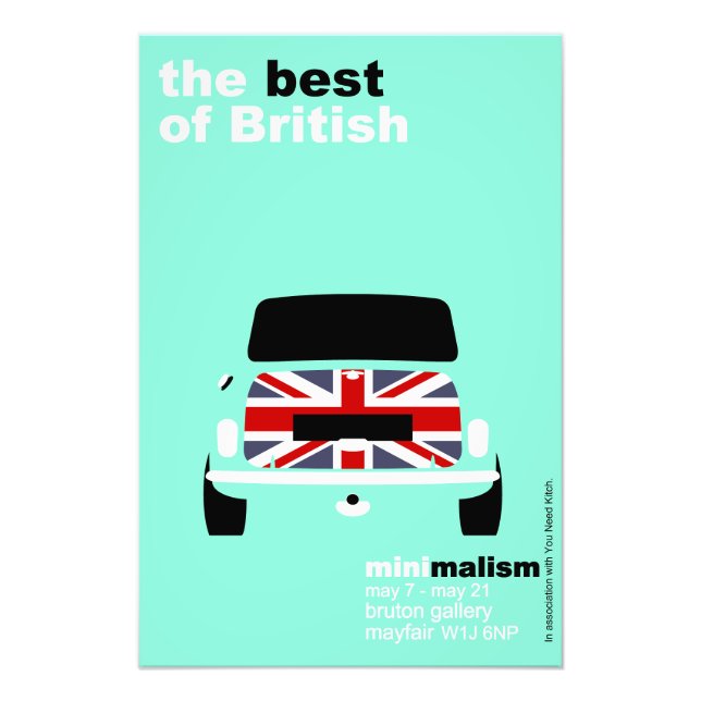 Classic Original Mini Cooper minimalist art Poster (Framsidan)