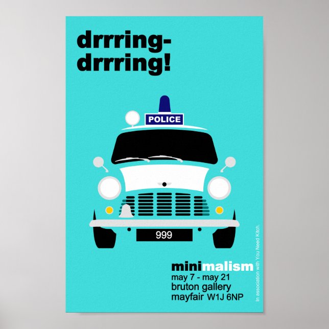 Classic Original Mini Police van minimalist art Poster (Framsidan)