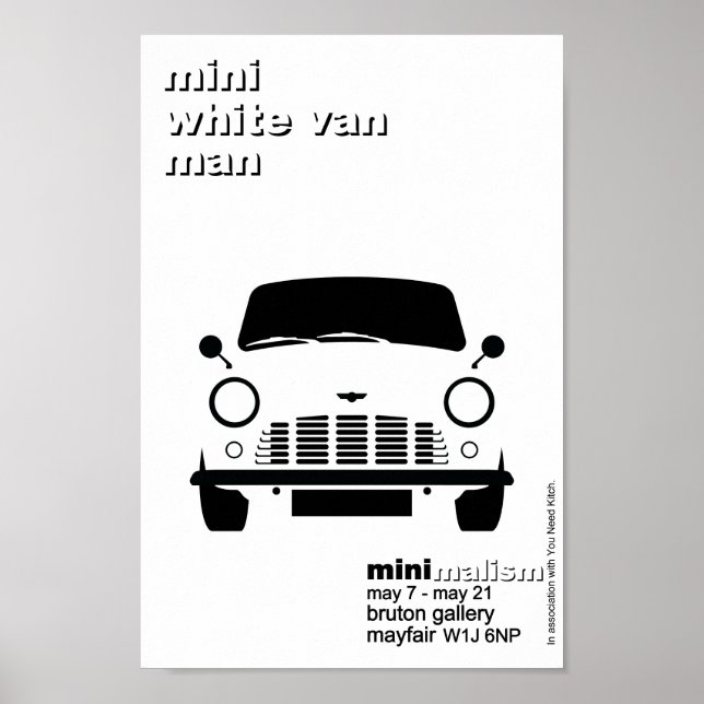 Classic Original Mini white van minimalist art Poster (Framsidan)