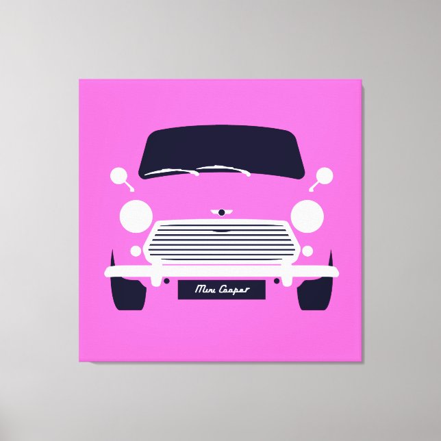 Classic original Rosa Austin Mini Cooper Canvastryck (Framsida)