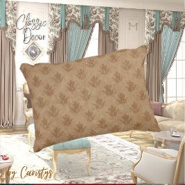 Classic Ornate Emblem Brown Taupe Linen Prydnadskudde