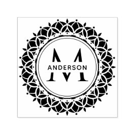 CLASSIC ORNATE MANDALA ANPASSNINGSBAR MONOGRAM FAM SJÄLVFÄRGANDE STÄMPEL