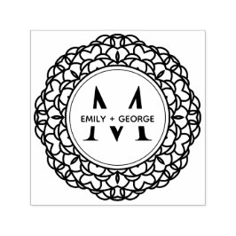 CLASSIC ORNATE MANDALA ANPASSNINGSBAR MONOGRAM FAM SJÄLVFÄRGANDE STÄMPEL
