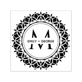 CLASSIC ORNATE MANDALA ANPASSNINGSBAR MONOGRAM FAM SJÄLVFÄRGANDE STÄMPEL