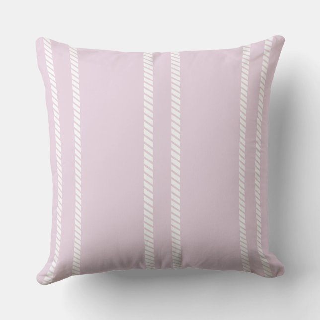 Classic Pale Mauve/Pink with Stripes Throw Pillow Kudde (Baksida)
