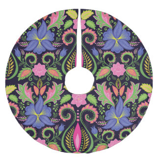 Classic Pansy: Vintage Blommigt Tapet Julgransmatta Borstad Polyester