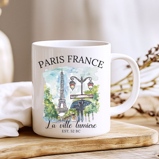 Classic Paris France Scenic Illustration Kaffemugg (Skapare uppladdad)