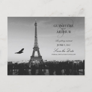 Classic Paris Frankrike Bröllop spara datum Meddelande Vykort