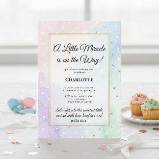 Classic Pastel Polka Dot Elegance Baby Shower  Inbjudningar