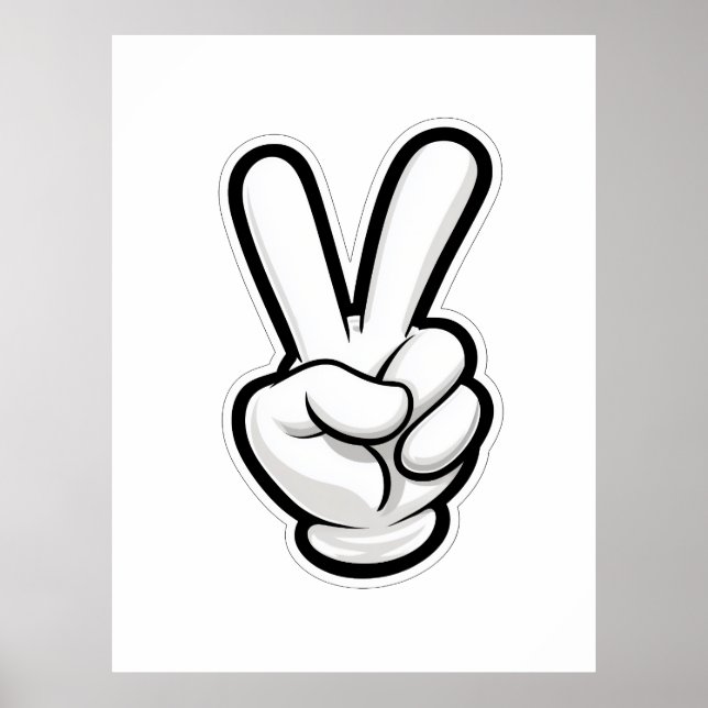 Classic Peace Hand Symbol Icon Poster (Framsidan)