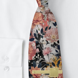 Classic Peach Rosa Black-Blommigten Slips