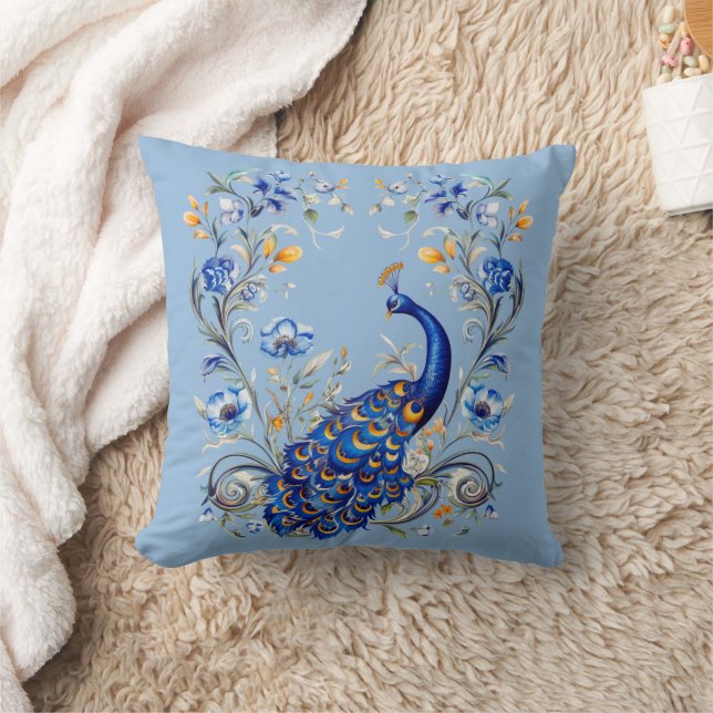 Classic Peacock Design - Elegant Gift för henne Kudde (Filt)