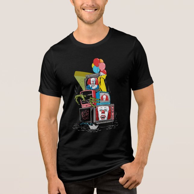 Classic Pennywise TV Stack - You'll Float Too T Shirt (Framsida)
