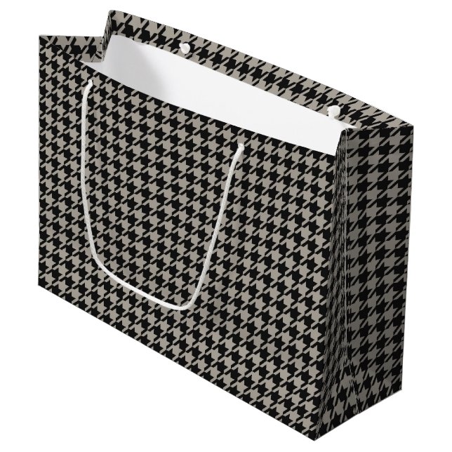 Classic Pepita Houndstooth Mönster Black Grått (Framsidan Vinklad)