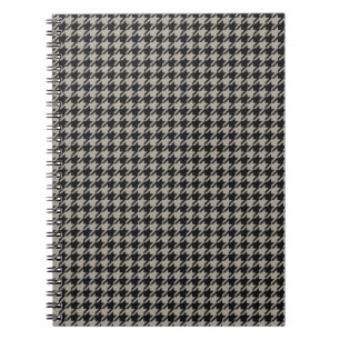 Classic Pepita Houndstooth Mönster Black Grått Anteckningsbok