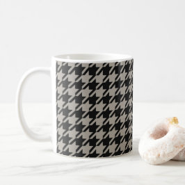 Classic Pepita Houndstooth Mönster Black Grått Kaffemugg