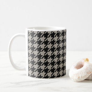 Classic Pepita Houndstooth Mönster Black Grått Kaffemugg