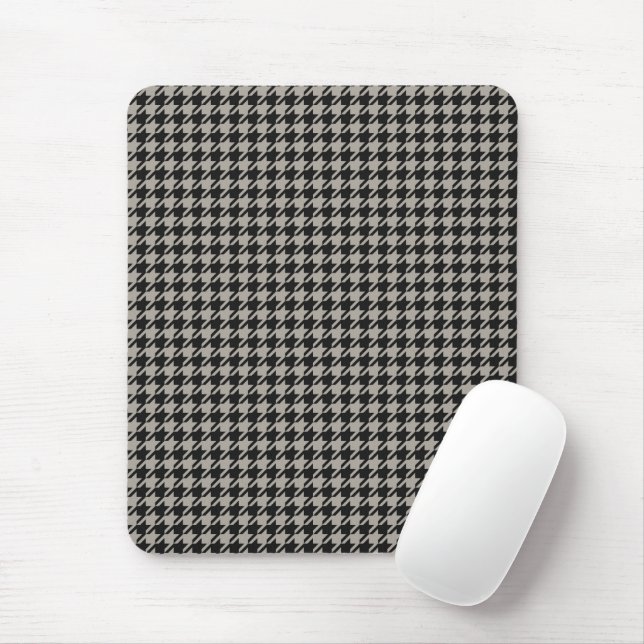 Classic Pepita Houndstooth Mönster Black Grått Musmatta (Med mus)