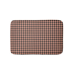 Classic Pepita Houndstooth Mönster Black Peach Badrumsmatta