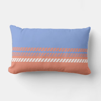 Classic Periwinkle and Coral with Stripes  Lumbarkudde