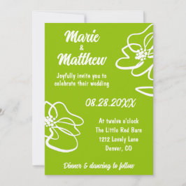 Classic Photo Citrus Green Floral Wedding Inbjudningar