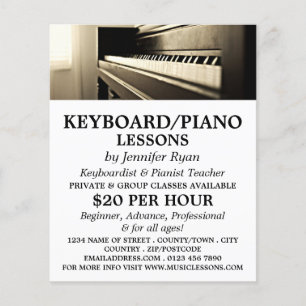 Classic Piano, Tangentbord, Piano Lessons Flygblad