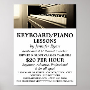 Classic Piano, Tangentbord, Piano Lessons Poster