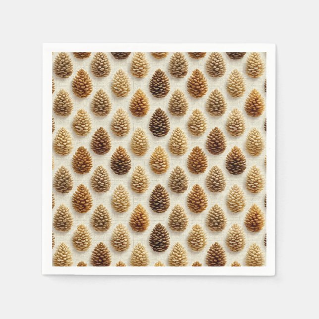 Classic Pinecone Winter Mönster Pappersservett (Framsidan)